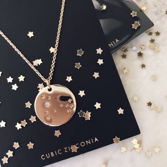 PISCES Zodiac Constellation Dainty Necklace Gold - Picture 2 of 3